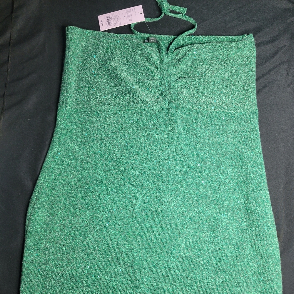 Wild Fable Green Ribbed Bodycon Dress Cocktail - Picture 3 of 10